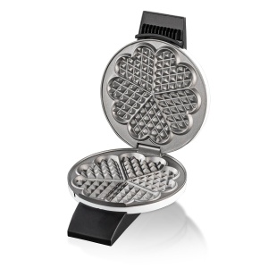 Cloer 1621 Aparat de vafe pentru vafe clasice cu inima, 930 W, dimensiune vafe 15,5 cm, grad de rumenire selectabil la infinit, alb, metal - Img 3