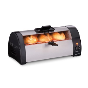 Cloer 3080 Bread Roll Baker pentru coacere chifle, prajituri sau particule de drojdie 570 W, carcasa din otel inoxidabil mat