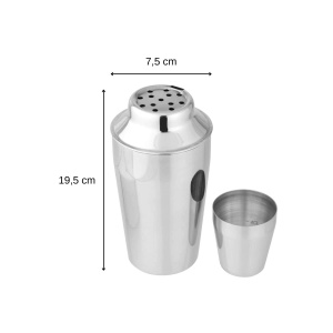 Cocktailshaker Fackelmann 400 ml, din otel inoxidabil, cu sita integrata, argintiu - Img 3