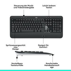 Combo Tastatura si Maus Logitech MK540 Advanced, Wireless, Ergonomica, Cu Unificare USB - Img 6