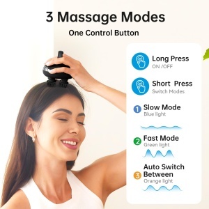 COMFIER Kopfmassagegerat IPX7 Masaj Scalp Electric cu 3 Moduri si Functie Termica - Img 8