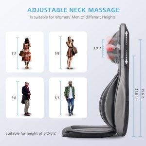 COMFIER Shiatsu Massagesitzauflage cu masaj Shiatsu rulare vibratii si aer comprimat functie de incalzire - Img 3