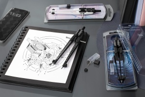 Compas Faber-Castell Shiny Twist, metalic, pentru cercuri cu diametru de 390 mm - Img 2