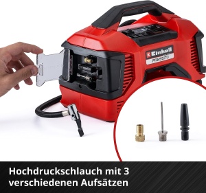Compresor hibrid Einhell Pressito, 18V, 11 bar, set 3 adaptoare incluse - Img 7