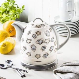 CONCEPT Electrocasnice RK0010ne Ceainic ceramic, design unic, design floral atractiv, 1 l, alb, 1100 W - Img 6
