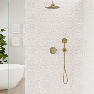 Conector de perete hansgrohe FixFit S cu suport pentru dus, bronz mat - Img 3