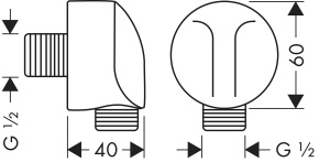 Conector pentru dus hansgrohe Fixfit E, crom, design elegant, montare pe perete - Img 2