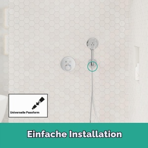 Conector perete cu suport pentru dus hansgrohe FixFit S, crom, cu sistem de prevenire a refluxului - Img 2