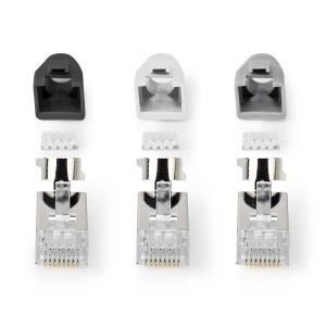 Conector RJ45 Nedis CCBW89390GY pentru cablu CAT7 FTP, 10 bucati, culoare gri
