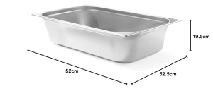 Container gastronomic HENDI 28L GN 11 din otel inoxidabil, 530x325x200mm - Img 3