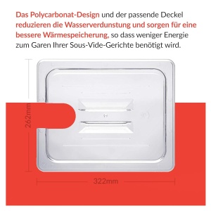 Container SousVideTools din Polycarbonat, 11,6 l, cu capac, transparent - Img 6