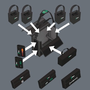 Container unelte Wera 2go 2 XL, cu compartimente adanci, design ergonomic - Img 5