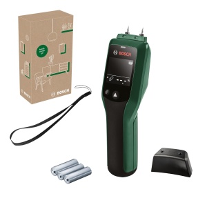 Contor de umiditate Bosch UniversalHumid (rezultate precise datorita selectiei grupelor de lemn si semaforului LED pentru o interpretare usoara, intr-o cutie de comert electronic)