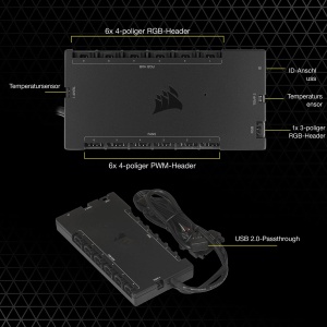 Controler Corsair iCUE COMMANDER CORE XT, negru, pentru 6 ventilatoare PWM si 264 LED RGB - Img 7