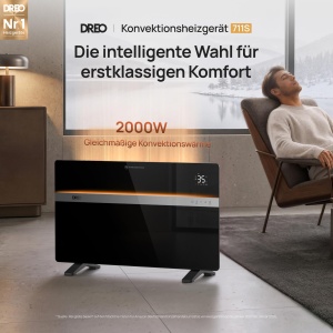 Convector electric DREO 2000W pentru incalzirea camerelor mari - Img 2