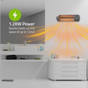 Convector electric Nedis Wandheizung, 1200 W, pentru baie, gri - Img 5