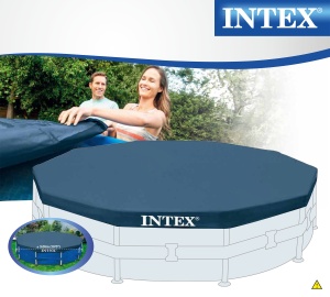 Copertina pentru piscina Intex 58108, 305 cm, albastra, cu prindere cu siret - Img 4