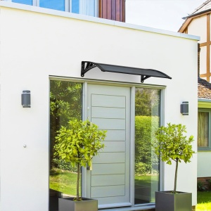 Copertina pentru usa VOUNOT 120 x 80 cm, aluminiu si policarbonat, gri - Img 2