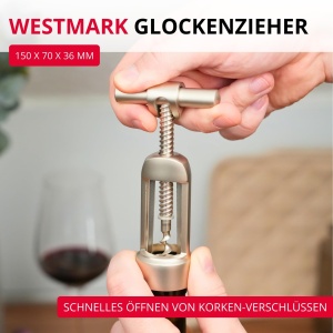Corkenzie cu maner rotativ Westmark Monopol, 14.7 cm, otelzinc, argintiu - Img 2