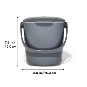 Cos de compost OXO Good Grips, 2,8 l, gri, cu capac etans - Img 2