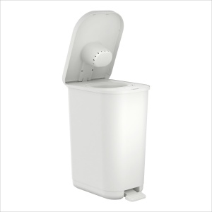 Cos de gunoi pentru scutece Rotho Babydesign YUMA, alb, cu pedala, 30 saci inclusi