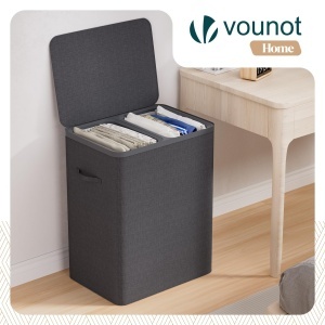 Cos de rufe VOUNOT 150L cu 2 compartimente, capac si saci ajustabili, antracit - Img 2