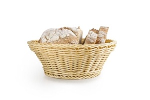 Cos rotund pentru paine IBILI Polyrattan 13 x 6 cm auriu design decorativ - Img 2