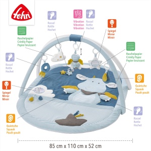 Covor de activitati Fehn Little Castle 3D cu 5 jucarii detasabile pentru bebelusi 0 luni - Img 4