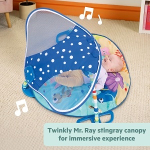 Covor de joaca Bright Starts Disney Baby cu tematica Finding Nemo, 20 melodii, cu jucarii - Img 8