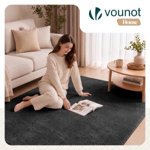 Covor VOUNOT 160x230 cm, rutschfeste, antiderapant, culoare antracit - Img 2