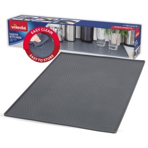 Covoras de bucatarie Vileda 40x60cm silicon alimentar antiderapant rezistent la caldura gri inchis
