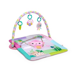 Covorase de joaca Bright Starts Treetop Bloom cu arc de joaca si oglinjoara, roz - Img 3