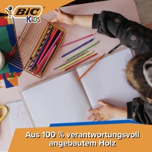 Creion colorat BIC Kids Smooth, 54 culori, din lemn responsabil - Img 5