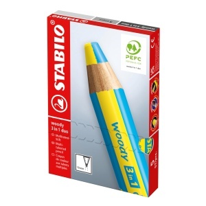 Creion colorat STABILO woody 3 in 1, 10 mm, 10 culori, rezistent la rupere - Img 10