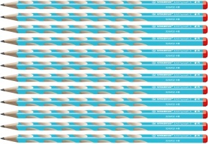 Creion ergonomic STABILO EASYgraph S pentru dreptaci, din lemn FSC, 5 culori