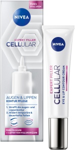 Crema antirid NIVEA Cellular Expert Filler pentru ochi si buze, 15 ml, cu Hyaluron si Folsaure