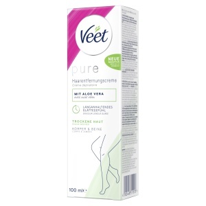 Crema de indepartare a parului Veet Pure pentru corp, brate si picioare, 100 ml, pentru piele uscata