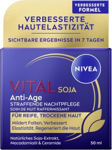 Crema de noapte NIVEA VITAL SOJA Anti-Age pentru fata, 50 ml, cu extract de soia