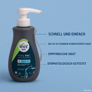 Crema depilatoare pentru barbati Veet Piele Sensibila 400 ml - Img 2