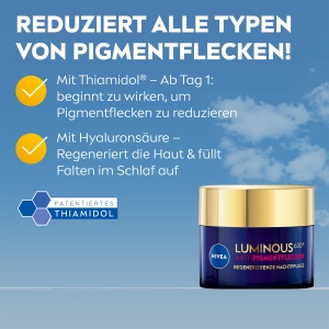 Crema NIVEA LUMINOUS630 Anti Pigmentflecken, 50 ml, regenerare noapte, pentru toate tipurile de piele - Img 2