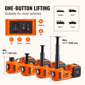 Cric electric VEVOR 5 t, 180 W, cu pompa de aer si cutie de unelte - Img 3