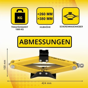Cric hidraulic Dunlop 1500 kg Design compact Inaltime maxima 38 cm - Img 3