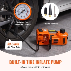 Cric hidraulic electric VEVOR 5T, 180W, cu pompa de aer si cheie electrica - Img 5