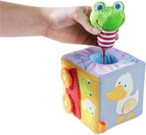 Cub interactiv HABA 301859 Zauberfrosch pentru dezvoltarea motricitatii 10x10x10 cm - Img 4