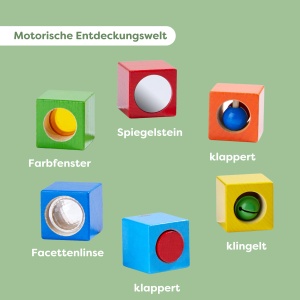 Cubes de explorare HABA 6 piese din lemn colorate pentru copii de la 1 an - Img 2