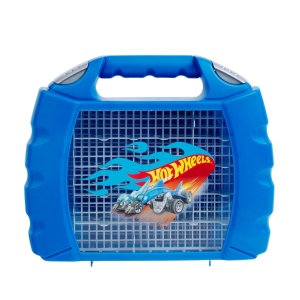 Cufar pentru masini Theo Klein 2823, design Hot Wheels, capacitate 30 masini, cu maner