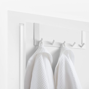 Culoare alba - Suport cu 5 carlige Rayen - Multifunctional - 36 cm x 12,5 cm - Img 2