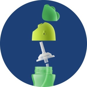 Cupa cu pai Philips AVENT SCF79801, din silicon, verde, cu capac si manere ergonomice - Img 2