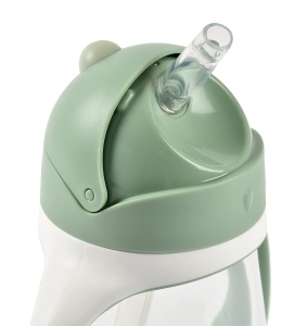 Cupa de invatare Beaba 2 in 1, 300 ml, Salbeigrun, cu manere detasabile - Img 3