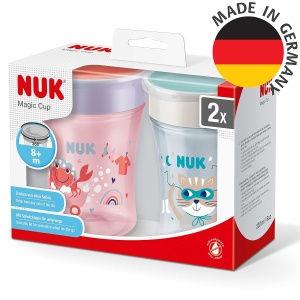 Cupa de invatare NUK Magic Cup, 230 ml, culoare rosie, 8 luni, 2 bucati - Img 7